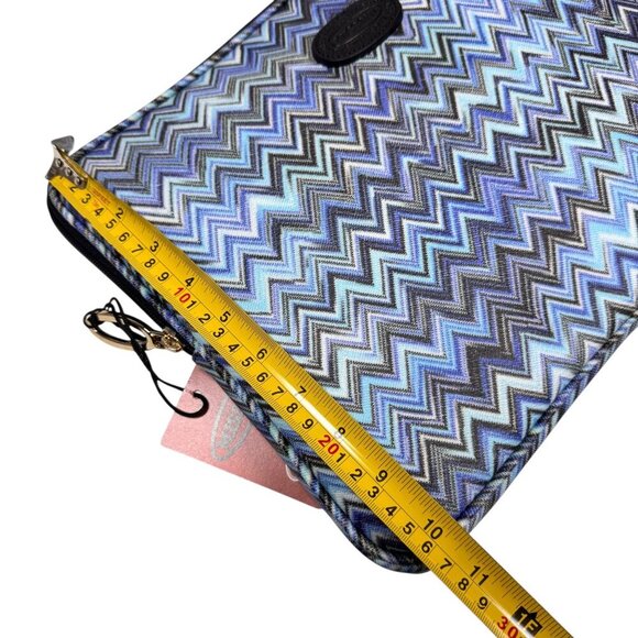 NWT Missoni For Bric’s Travel Laptop Tablet Case Blue Zigzag Italian Designer - Picture 12 of 14